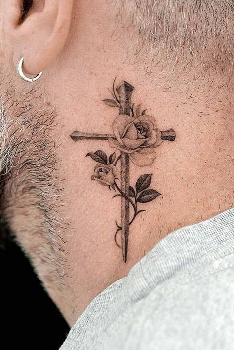 Rose Tattoos and Their Hidden Meanings: What You Need to Know ★ Dove Tattoo Hand, Hand Tattoos Cross, Meaningful Rose Tattoos, Unique Rose Tattoo, Rose Tattoo Men, Tattoos Cross, Rose Tattoos For Men, Dove Tattoo, Hidden Tattoos