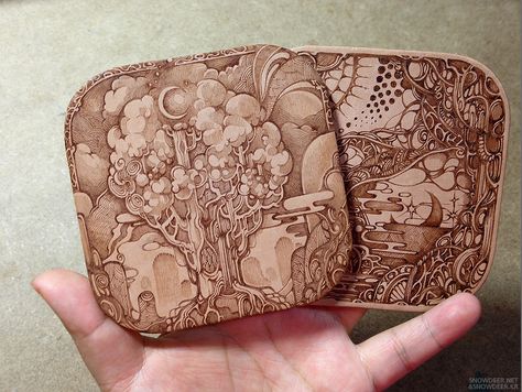 Leather Burning Designs, Leather Pyrography, Leather Burning, Woodburning Art, Leather Embossing, Leather Working Projects, Magical Room, Tooling Patterns, Pyrography Art