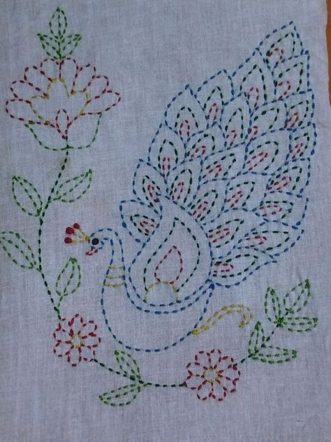 Back Stitch Embroidery, Peacock Embroidery Designs, Embroidery Stitches Beginner, Cross Stitch Beginner, Hand Embroidery Patterns Free, Simple Hand Embroidery Patterns, Birds Embroidery Designs, Digital Embroidery Patterns, Hand Embroidery Videos