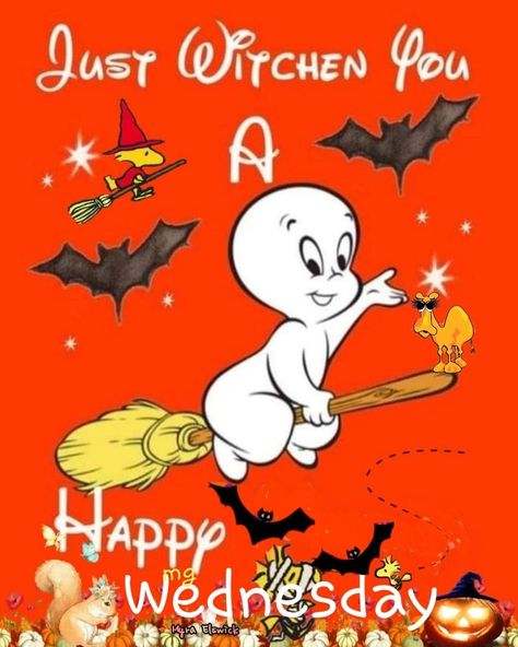 Happy Halloween Gif, Wednesday Greetings, Morning Hugs, Wednesday Humor, Spooky Memes, Hugs And Kisses Quotes, Halloween Pics, Halloween Quotes Funny, Good Morning Happy Monday