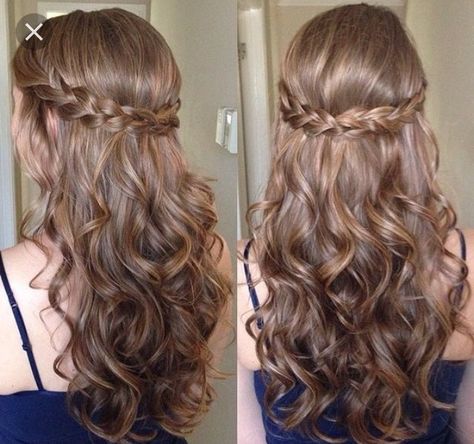 Carly wants this for wedding day hair Halo Plait, Hoco Hair Ideas Short, Hoco Hair Ideas Medium, Hoco Hairstyles, Quince Hairstyles, Hoco Hair Ideas, Hair Stylist Life, Hoco Hair, Easy Hairstyles For Long Hair