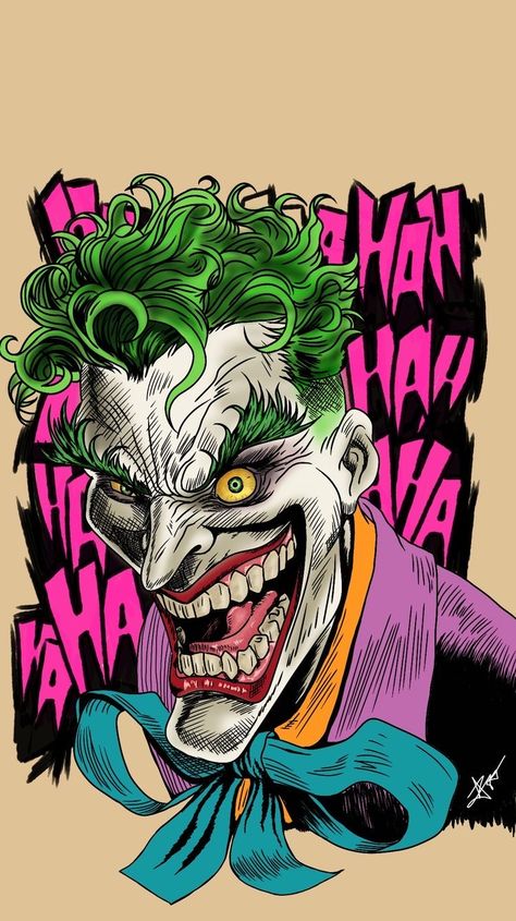 Joker Hahaha Wallpaper, Joker Graphic Design, The Joker Artwork, Drawing Of Joker, Posters Cartoon, Joker Art Drawing, Joker Cartoon, Graffiti Lettering Alphabet, Image Halloween