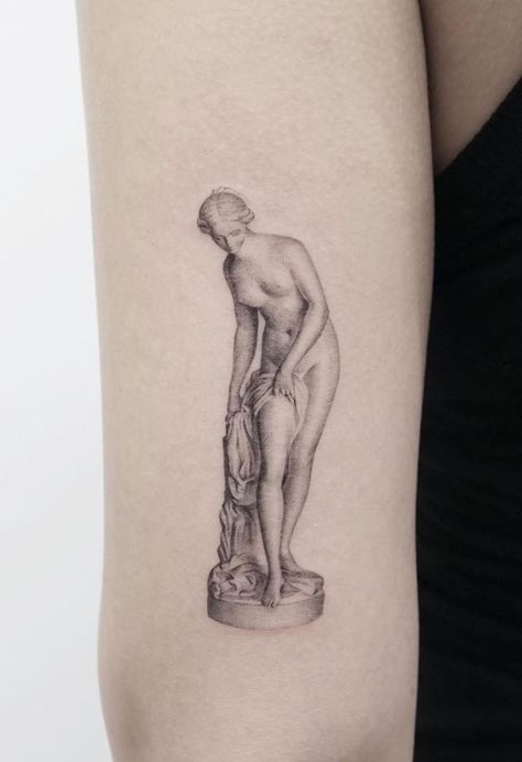 Summer Tattoo Ideas, Beautiful Tattoo Designs, Statue Tattoo, Shape Tattoo, Summer Tattoo, Inspiration Tattoos, Greek Tattoos, Beautiful Tattoo, Arm Tattoos For Women