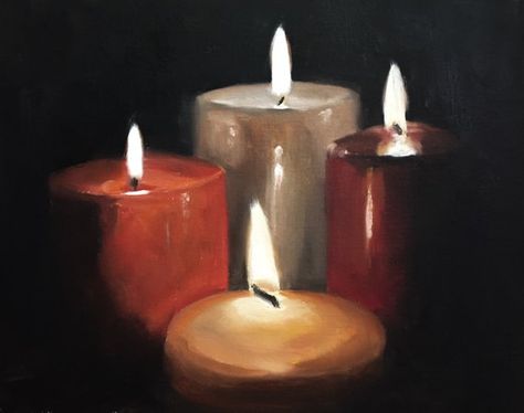 Candles Painting Candles Art PRINT - Art Print - - from original painting by J Coates by JamesCoatesFineArt Candle Painting Art, Candles Painting, Candles Art, Candle Drawing, Easy Drawings For Beginners, Painted Candles, Candle Art, Art Inspiration Drawing, Animal Paintings