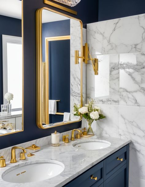 Master Bath Ideas Paint, Small Bathroom Paint Colors Sherwin Williams, Blue Accent Wall Bathroom, Blue Paint Colors For Bathroom, Modern Bathroom Color Schemes, Bathroom Wall Paint Colors, Modern Bathroom Colours, Stairs Bathroom, Blue Bathroom Walls