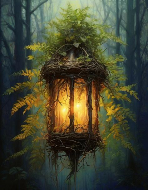 Baba Jaga, Lantern Art, Forest Drawing, Fairy Home, Lantern Ideas, Mystical Places, Dreamy Artwork, Forest Illustration, Fantasy Forest