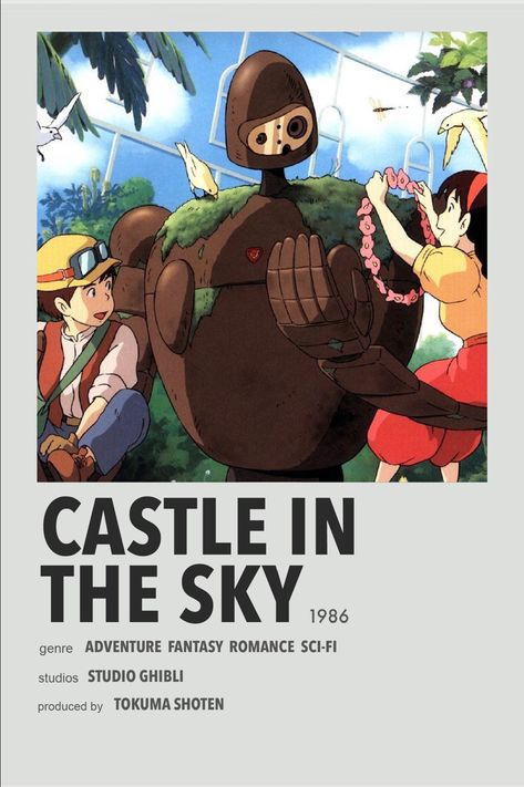 Castle in the Sky minimal anime poster Art Studio Ghibli, Studio Ghibli Poster, Animated Movie Posters, Sky Anime, Film Posters Minimalist, Ghibli Artwork, Poster Anime, Film Anime, Anime Printables