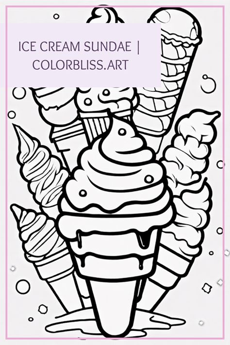 Relax, unwind and unleash your inner artist with this Ice Cream Sundae coloring page. All our coloring pages are 100% free and printable! Ice Cream Seller, Hot Fudge Sundae, Fudge Sundae, Ice Cream Swirl, Ice Cream Coloring Pages, Delicious Ice Cream, Ice Cream Day, Diy Calendar, Pretty Cups