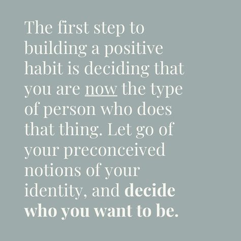 What does your identity have to do with building habits? A lot. Decide what type of habits you want to build, then decide you’re that type of person. 💛✌🏼 Every time I want to resist a habit I’m working on, I remind myself of what type of person I am. And it works 🧠⚡️ #mockingbirdlearning #positivehabits #timemanagementcoach #buildhabits #selfimprovement #lifecoaching #successhabits Building Habits, Type Of Person, Success Habits, Positive Habits, What Type, Time Management, Life Coach, Self Improvement, I Want