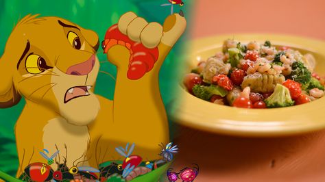 Simba's Slimy Yet Satisfying Grub Gnocchi Disney Themed Movie Night, Disney Movie Night Food, Movie Dinner, Disney Themed Food, Disney Movie Night Dinner, Movie Night Dinner, Disney Dishes, Disney Inspired Food, Movie Night Food