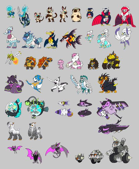 Fakemon Mega Dump by Darksilvania on DeviantArt Fakemon Mega Evolution, Fakemon Design, Fakemon Ideas, Pokemon Ideas, Pokemon Fakemon, Pokemon Regions, Oc Pokemon, Pokemon Pokedex, Pokemon Stuff