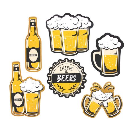 Beer Themed Birthday Party, Beer Party Decorations, Beer Birthday Party, Craft Beer Packaging, Oktoberfest Decorations, Beer Decorations, Wall Cutout, Beer Wall, Beer Cake