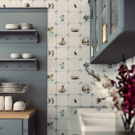 Unleash the wild side of interior design by integrating animal-inspired elements into your next project. Dutch Tiles, White Ceramic Tiles, Glazed Ceramic Tile, Delft Tiles, Glazed Tiles, Travertine Tile, Ceramic Floor, Interior Floor, Ceramic Wall Tiles