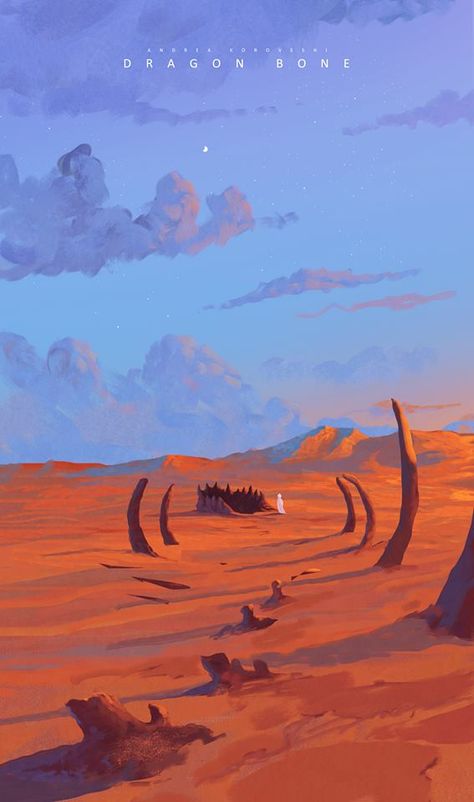 Desert Visual Development, Desert Animation, Andi Koroveshi, Andrea Koroveshi, Desert Illustration, Desert Artwork, Concept Art Landscape, Art Scenery, Desert Scene