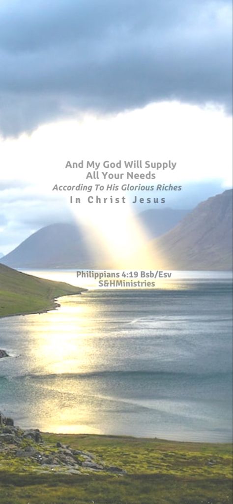 Philippians 4 19, Philippians 4, Bible Truth, Jesus Christ, Jesus, Bible