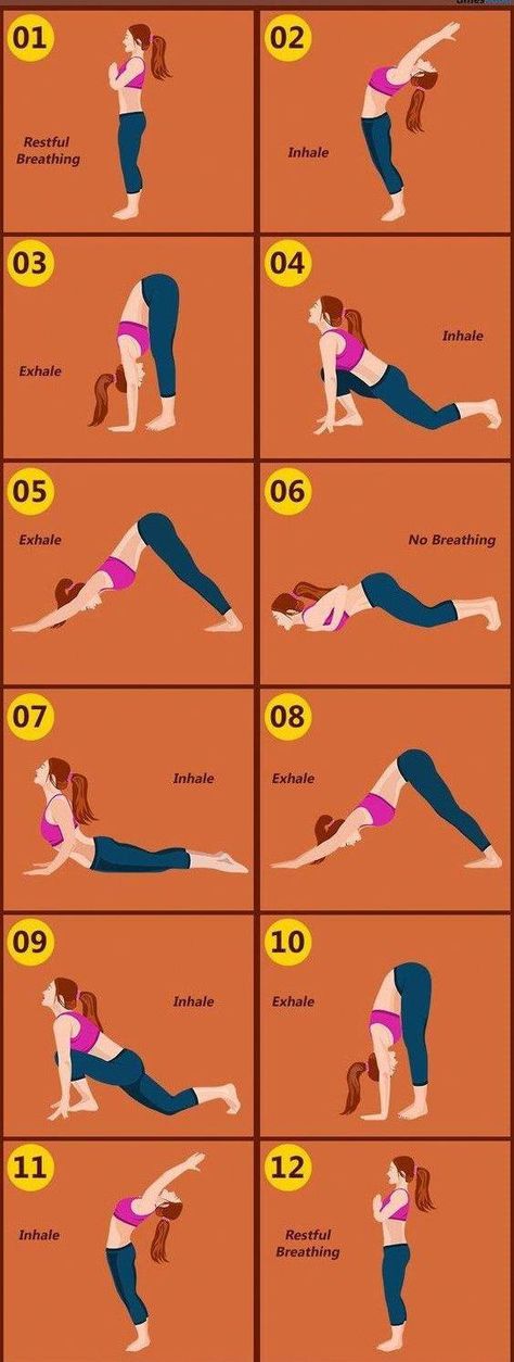 Helpful Techniques For surya namaskar reduce belly fat Sala Yoga, Yoga Sun Salutation, Morning Yoga Workouts, Quick Yoga, Yoga Facts, Face Yoga Facial Exercises, Surya Namaskar, Daily Yoga Workout, Quick Workout Routine