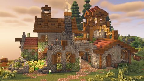 Mythical Sausage, Aesthetic Minecraft Builds, Minecraft Starter House, Starter House, Minecraft Structures, Minecraft House Ideas, Bangunan Minecraft, Minecraft House Plans, Minecraft House Tutorials