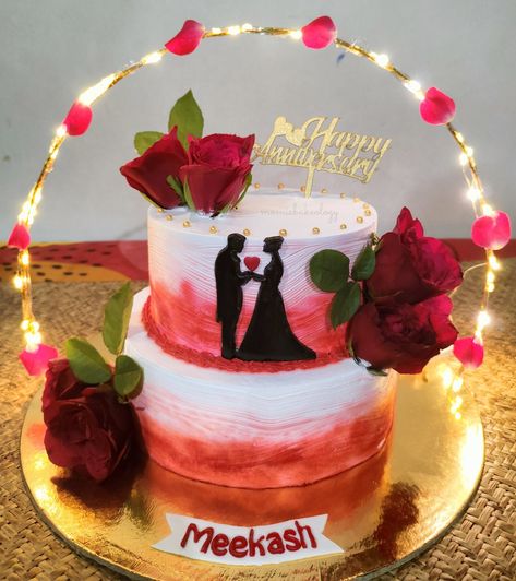 Aniversary Cakes Designs, Latest Anniversary Cake Designs, Anniversary Cakes Ideas Couple, Anniversary Theme Cake, Bakery Printables, Birthday Cake Beer, Happy Marriage Anniversary Cake, Wedding Cake Designs Simple, 25 Anniversary Cake