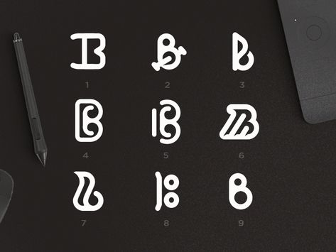 Letter B Exploration, Coffee Brand Logo Ideas, Bandai Logo, Bz Logo, Letter Exploration, B Typography, Snow Logo, B Letter Logo, Logo B