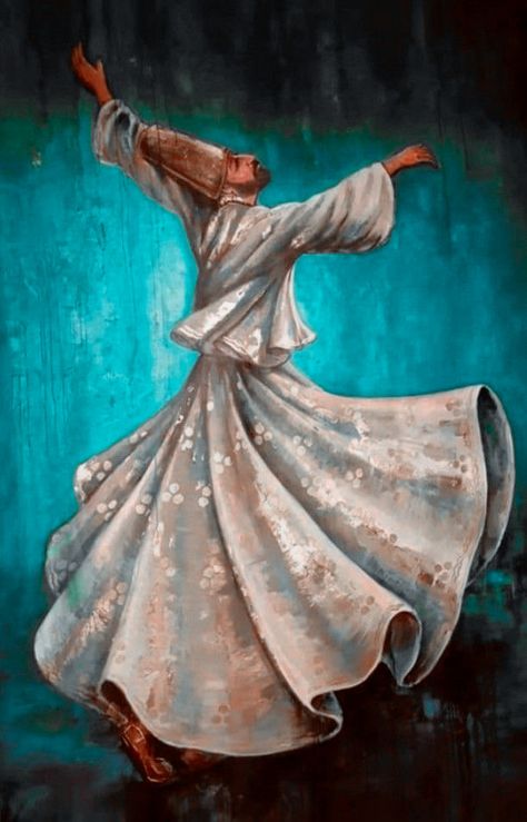 Pakistani Art Paintings, Sufi Art Paintings, Sufi Pictures Art, Sufi Painting, Sama Dance, Dance Artwork, Pakistani Art, Spiritual Paintings, Persian Art Painting