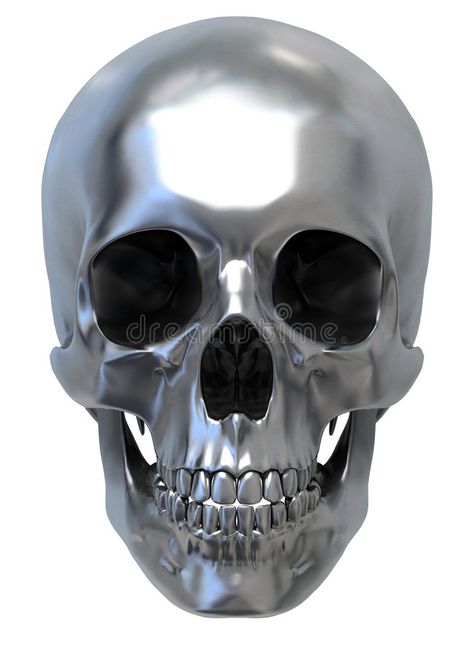 Metallic Skull. 3d render of Metallic Skull. Low front view , #sponsored, #Skull, #Metallic, #render, #view, #front #ad Skull Front View, Skull Reference, Skull Pictures, Metal Skull, Skull Artwork, Skull Fashion, Human Skull, Crystal Skull, 3d Render