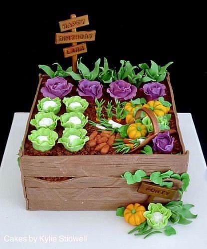 Fondant Vegetables, Allotment Cake, Vegetable Garden Cake, Garden Theme Cake, Garden Cupcakes, Vegetable Cake, Garden Cake, Cake Story, Farm Cake