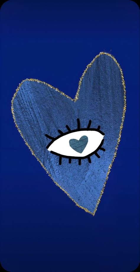 Heart Eyes Wallpaper, Evil Eye Art, Eyes Wallpaper, Wallpaper Doodle, Iphone Wallpaper Girly, Cute Patterns Wallpaper, Iphone Background Wallpaper, Blue Wallpaper, Heart Eyes