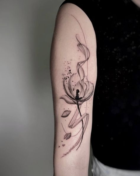 Lotus Woman Tattoo, Abstract Flower Tattoo Design, Abstract Tattoo Flower, Abstract Tattoo For Women, Lotus Flower Tattoo With Vines, Abstract Lotus Flower Tattoo, Pulse Tattoo, Ink Poisoning, Abstract Flower Tattoos