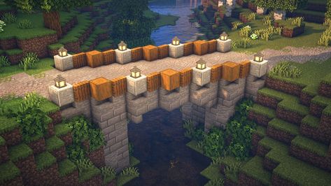 Chalet Minecraft, Minecraft Bridge, Bridge Ideas, Construction Minecraft, Minecraft Garden, Minecraft Decoration, Minecraft Structures, Bangunan Minecraft, Minecraft Farm