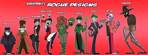 https://www.deviantart.com/ashesfordayz/art/Batman-Rogue-designs-742794628 Dc Penguin, Arkham Knight Scarecrow, Joker Two Face, Gotham Rogues, Batman Rogues, Gotham News, Edward Nygma, Batman Villains, Gotham Knights