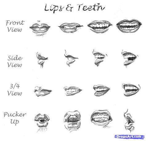 Lips Step By Step, How To Draw Lips, Lips Sketch, Draw Lips, Anime Lips, Draw Realistic, Mouth Drawing, Lips Drawing, Art Instructions