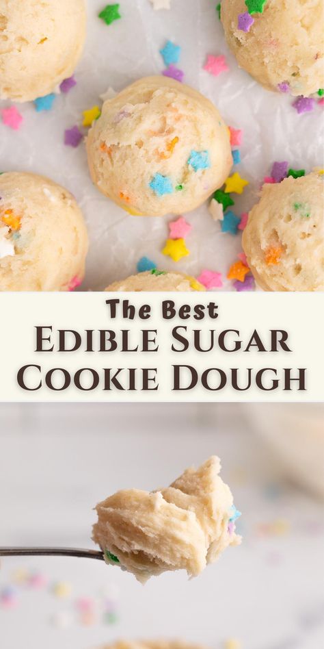 Edible Sugar Cookie Dough Recipe, Beach Lunches, Cookie Dough For One, Edible Sugar Cookie Dough, Eggless Sugar Cookies, Apartment Recipes, Baking Tricks, Sugar Cookie Dough Recipe, Eggless Cookie