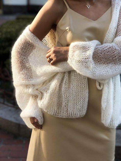 White Mohair Cardigan Light Wedding Cardigan Long Mohair | Etsy Cardigan Wedding Dress, Long Cardigan Knitting Pattern, Luxury Cardigan, Bridal Cardigan, White Crochet Cardigan, Light Knit Cardigan, Mohair Sweaters, Wedding Sweater, Wedding Cardigan