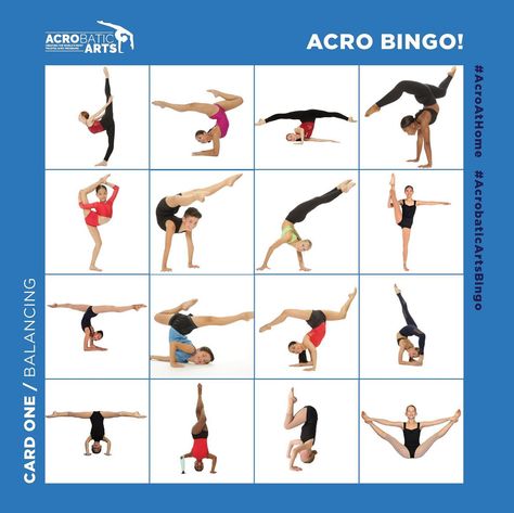 Acrobatic Arts - Join us for Acro Bingo! How many lines can you get? Show us your Bingo Cards! Tag us #AcrobaticArtsBingo #AcrobaticArts #AcrobaticArtsCertified #Acro #AcroDance #AcroAtHome | Facebook Acro Moves, Gymnastics Conditioning, Dance Business, Dance Fever, Acro Dance, Dance Picture Poses, Dance Pics, Solo Photo, Hip Workout