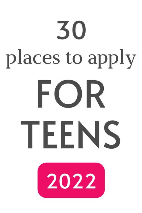 30 Places teenagers can apply to make money. Fast Food Restaurants, Jobs For Teens, Side Jobs, Part Time Jobs, New Career, Home Jobs, Part Time, Work From Home Jobs, Money From Home