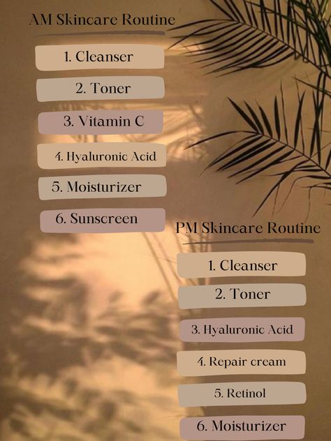 Beige, brown list with shadows Am And Pm Skincare Routine, Pm Routine Skin Care, Am Vs Pm Skincare, Am And Pm Skin Care Routine, Am Pm Skincare Routine, Am Pm Routine, Scalp Spa, Weekly Skincare, Pm Skincare Routine