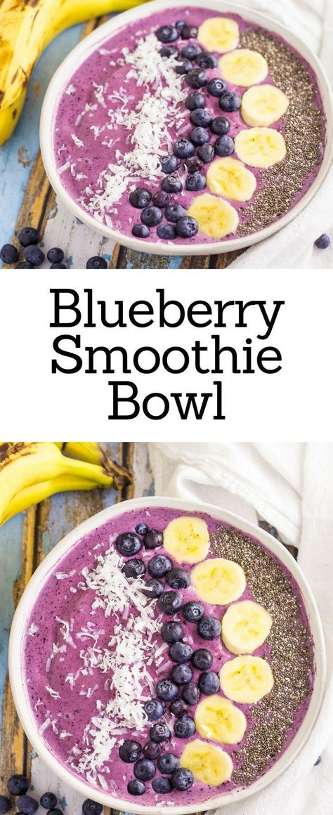 Blueberry Smoothie Bowl | Smoothie Bowl Recipe | Banana Smoothie Bowl Recipe | Chia Smoothie Bowl | #smoothiebowl Banana Smoothie Bowl Recipe, Blueberry Banana Smoothie Bowl, Smoothie Bowl Vegan, Blueberry Smoothie Bowl, Chia Smoothie, Bowl Recipes Easy, Smoothie Bowl Recipe Healthy, Smoothies Vegan, Acai Bowls Recipe