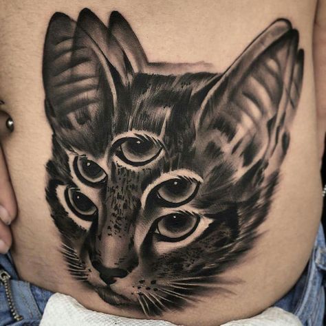 Cat Eyes Tattoo, Cat Eye Tattoos, Tattoo Gato, Florida Tattoo, Cat Tatto, Tier Tattoo, Eyes Tattoo, Cat Dark, Black Cat Tattoos