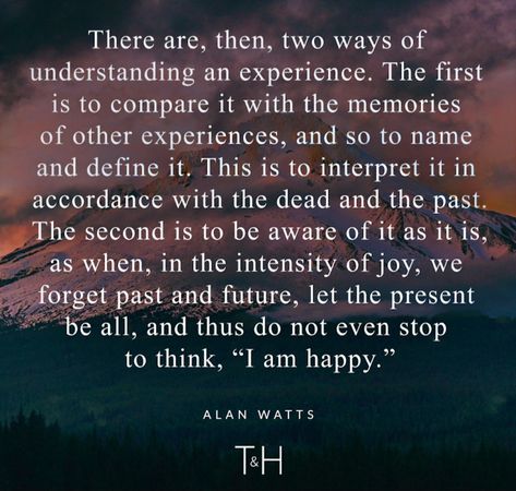 Alan Watts, Advice Quotes, Daily Affirmations, Super Powers, I Am Happy, Health And Wellness, Affirmations, Two By Two, The Past