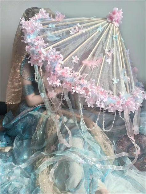 Custom flower umbrella, fairy flower performance umbrella, Photography shooting Hanfu prop umbrella Fairy Umbrella, Jellyfish Umbrella, Aesthetic Umbrella, Flower Umbrella, Beautiful Umbrella, Wedding Umbrellas, Big Umbrella, Umbrella Photography, Umbrella Wedding