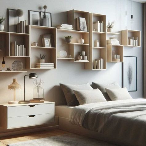 17 Wall Storage Ideas: Maximize Your Space with Style » HomeDecorFull Bedroom Wall Storage Ideas, Bedroom Wall Storage, Wall Storage Ideas, Bedroom Storage Shelves, Tennessee House, Wall Storage, Bedroom Storage, Home Look, Storage Ideas