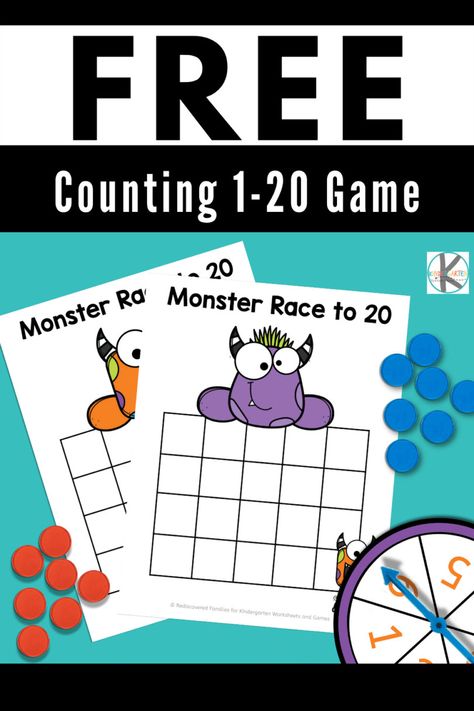 1 To 20 Worksheets Preschool, Numbers To 20 Games, Free Math Games For Kindergarten, Number 15 Activities For Preschool, Counting Games Kindergarten, Counting Numbers 1-20 Activities, Counting Games For Preschoolers, Number Games For Kindergarten, Numeracy Activities Kindergarten