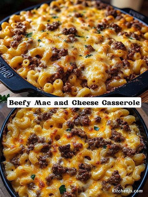 Beefy Mac And Cheese, Beefy Mac, Elbow Macaroni Recipes, Beef Mac And Cheese, Beef Macaroni, Macaroni Casserole, Mac And Cheese Casserole, Cheesy Mac And Cheese, Ground Beef Casserole Recipes