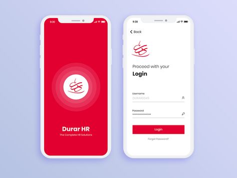 DurarHR Login Screen by vinayapanicker Splash Design App, Splash Screen Ui Design Mobile App, App Welcome Page, Login Screen Mobile Ui, Login Page Design Mobile, Login Ui Mobile, App Welcome Screen, Splash Screen Ui Design, App Login Ui