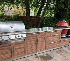 Newage Outdoor Kitchen, Teak Outdoor Kitchen, Outdoor Kitchen Wood Cabinets, Hardie Board Outdoor Kitchen, New Age Outdoor Kitchen, Bbq Station, 30a Homes, Door Pergola, Kitchen Bars