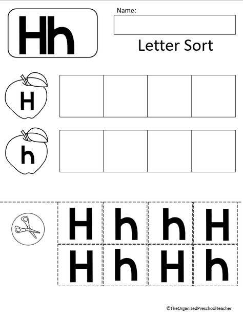 Letter of the week bundle Letter H Crafts For Preschoolers Free Printable, Letter H Activities, Letter H Crafts, Alphabet Curriculum, Letter Sorting, Letter Sort, Starting A Daycare, Healing Verses, Kindergarten Letters