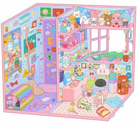 Posca Art, Isometric Art, Cute Kawaii Drawings, 판타지 아트, Kawaii Drawings, Kawaii Art, Cute Doodles, الرسومات اللطيفة, Cute Illustration