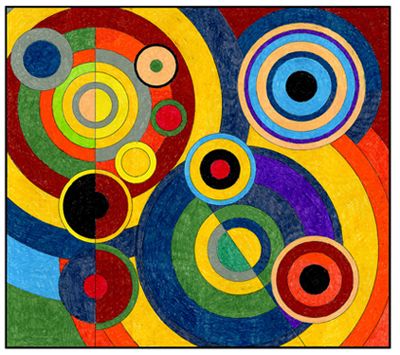 Delaunay Art, Arte Madi, Robert Delaunay, Collaborative Art Projects, Art Projects For Kids, Geometric Design Art, Geometric Painting, Collaborative Art, Circle Art