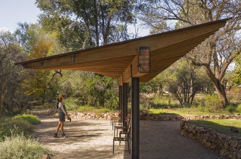 Gallery of Tucson Audubon’s Paton Center for Hummingbird’s Wildlife Pavilion / DUST - 7 Wildlife Pavilion, Park Pavilion, Covered Walkway, Backpacking Europe, Structure Architecture, Shade Structure, Europe Travel Tips, Site Plan, School Architecture