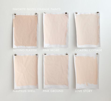 Shop Our Favorite Pastel Paint Colors (For Grown-Ups) - Emily Henderson Pale Yellow Paints, Peach Paint Colors, Blush Throw Pillow, Pastel Paint Colors, Peach Paint, Pastel Paint, Pink Paint Colors, Peach Walls, Orange Paint